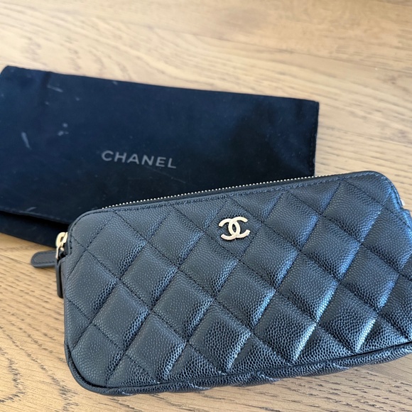 Change Double Zip clutch with gold chain - Picture 1 of 11